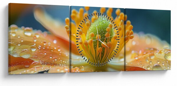 Tablou - Detaliu de floare (cu ceas) (90x30 cm)