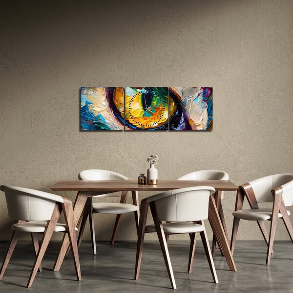 Tablou - Ochi de pisică Pictură (cu ceas) (90x30 cm)