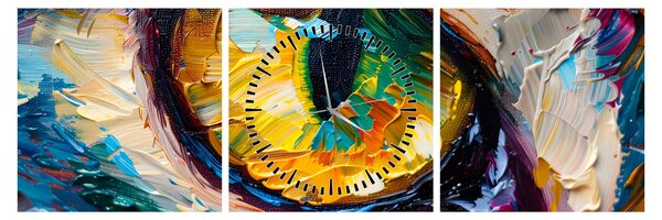 Tablou - Ochi de pisică Pictură (cu ceas) (90x30 cm)