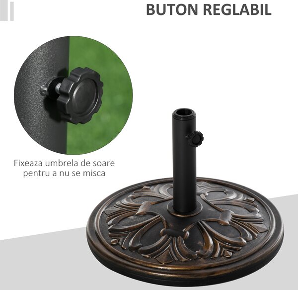 Baza pentru Umbrela de Soare Outsunny pentru Stalp de 35mm/38mm/48mm, 13KG | Aosom Romania
