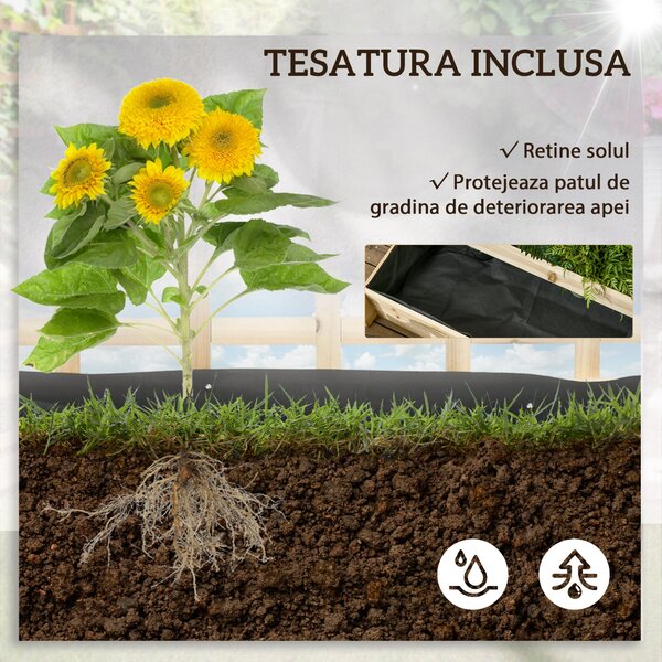 Outsunny Jardiniera cu 3 Niveluri cu Grilaj pentru Catarat Vita de Vie, ghiveci suprainaltat | Aosom Romania