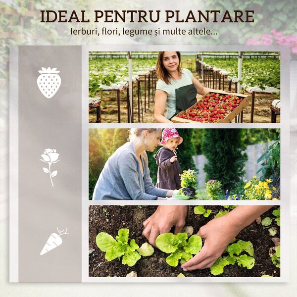 Outsunny Jardiniera cu 3 Niveluri cu Grilaj pentru Catarat Vita de Vie, ghiveci suprainaltat | Aosom Romania