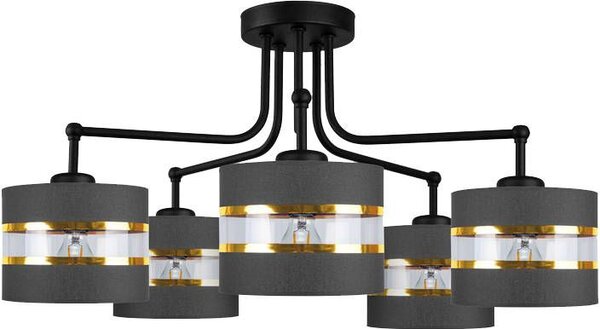 Candellux Andy lampă de tavan 5x40 W negru-auriu 35-06158