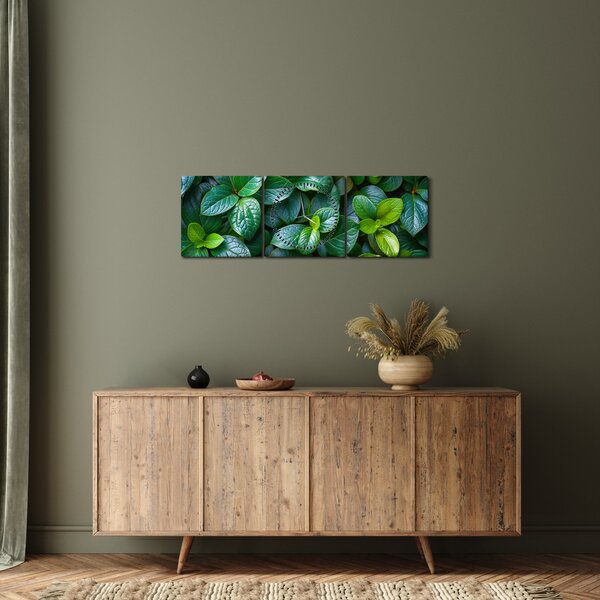 Tablou - Plante verzi (cu ceas) (90x30 cm)