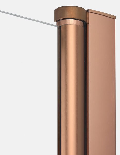 New Trendy New Soleo Copper Brushed perete cabină de duș walk-in 100 cm cupru periat/sticla transparentă K-2120
