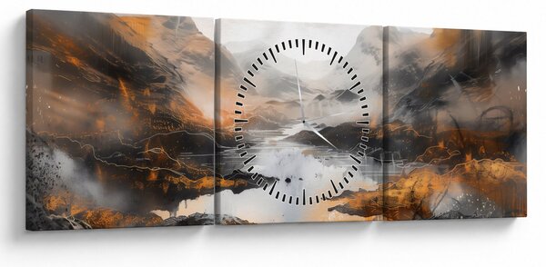Tablou - Pictura peisajelor montane (cu ceas) (90x30 cm)
