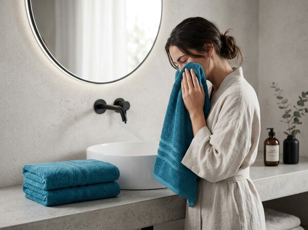 Prosop de maini Classic 50 x 100 cm cian, 100% bumbac