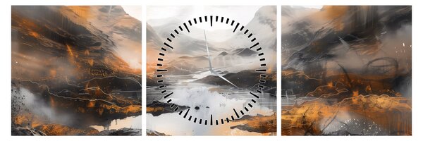 Tablou - Pictura peisajelor montane (cu ceas) (90x30 cm)
