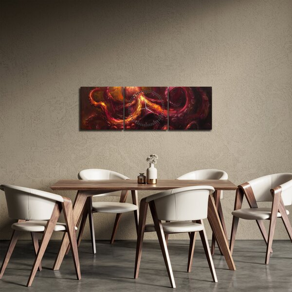 Tablou - Octopus, pictură în ulei (cu ceas) (90x30 cm)