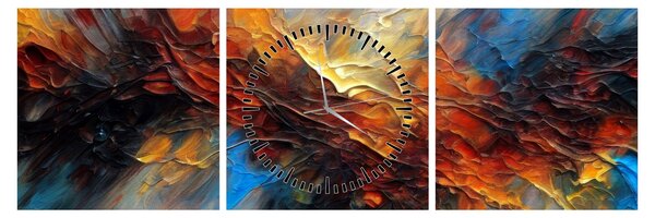 Tablou - Textura culorii (cu ceas) (90x30 cm)