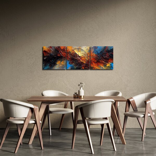 Tablou - Textura culorii (cu ceas) (90x30 cm)