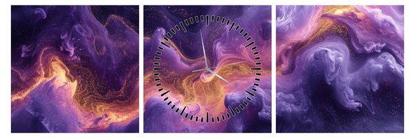 Tablou - Nebuloasa purpurie (cu ceas) (90x30 cm)