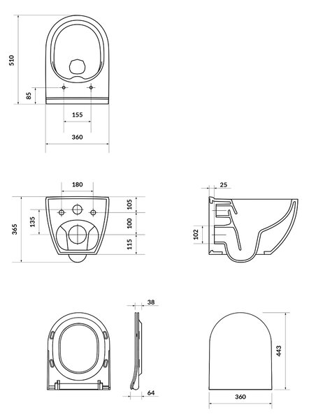 Cersanit Zen set wc cadru cu capac S701-925