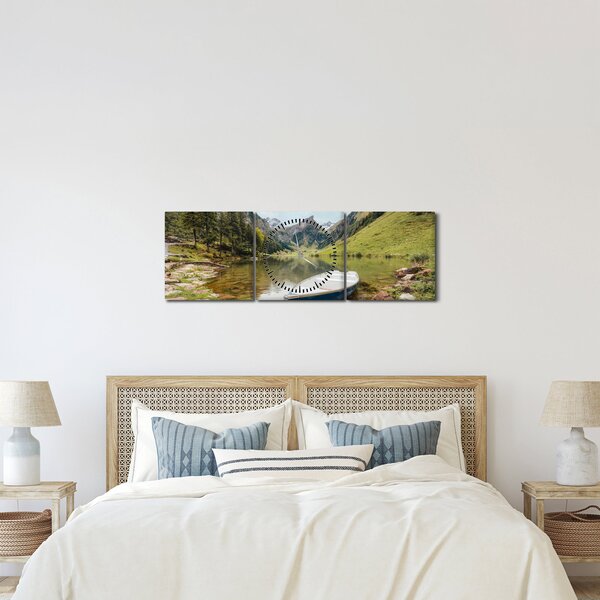 Tablou - Seealpsee, lac din Elveția (cu ceas) (90x30 cm)