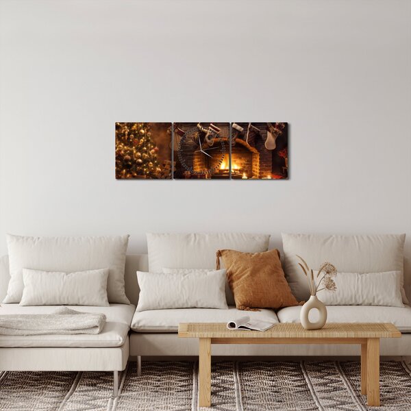 Tablou - Atmosfera de Crăciun (cu ceas) (90x30 cm)