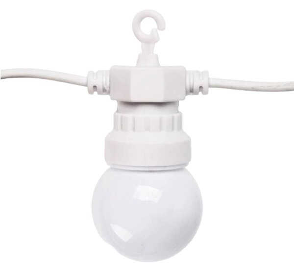 Ghirlanda luminoasa 10 m. cu 20 becuri LED interconectabila Cablu alb
