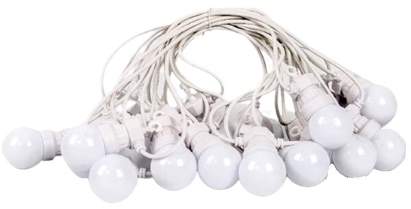 Ghirlanda luminoasa 10 m. cu 20 becuri LED interconectabila Cablu alb