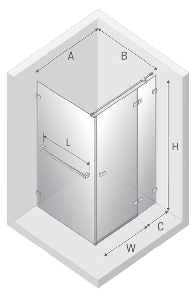 New Trendy Avexa Copper Brushed cabină de duș 90x90 cm pătrat cupru periat/sticlă transparentă EXK-3643