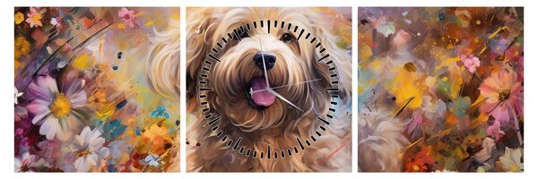 Tablou - Happy Dog II. (cu ceas) (90x30 cm)