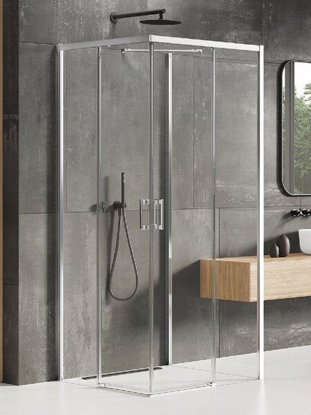 New Trendy Prime cabină de duș 100x80 cm dreptunghiular crom luciu/sticlă transparentă K-0905