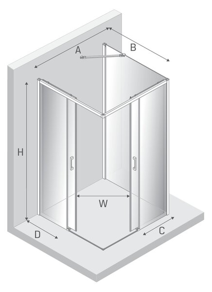 New Trendy Prime cabină de duș 100x80 cm dreptunghiular crom luciu/sticlă transparentă K-0905