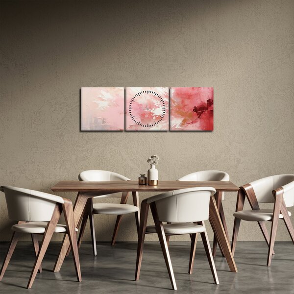 Tablou - Abstract roz (cu ceas) (90x30 cm)