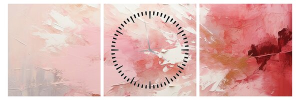 Tablou - Abstract roz (cu ceas) (90x30 cm)
