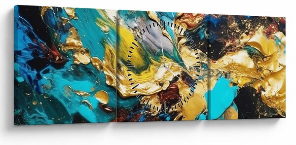 Tablou - Pictură în ulei texturată (cu ceas) (90x30 cm)
