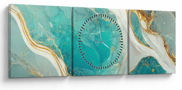 Tablou - Designul marmurei II. (cu ceas) (90x30 cm)