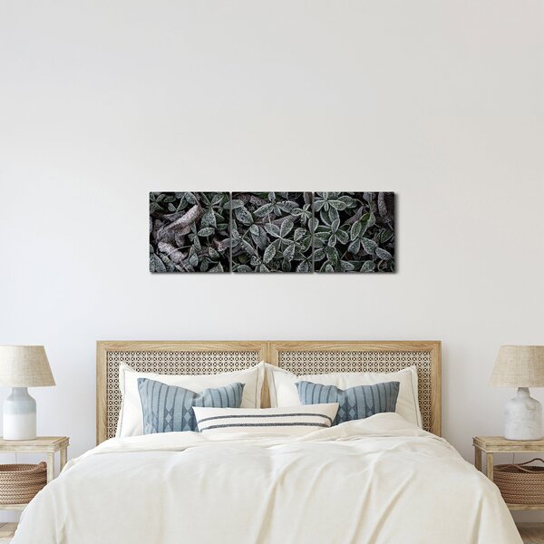 Tablou - Plante înghețate (cu ceas) (90x30 cm)