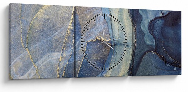 Tablou - Abstracție cu cerneală cu alcool (cu ceas) (90x30 cm)