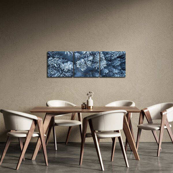 Tablou - Pădure înzăpezită (cu ceas) (90x30 cm)