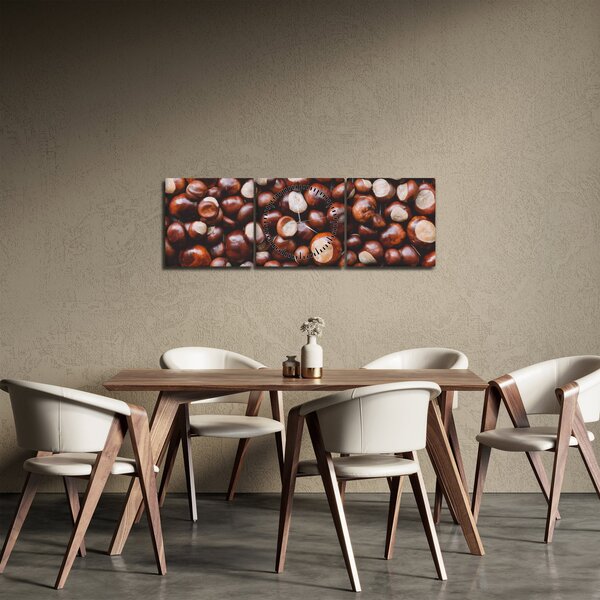 Tablou - Castane coapte (cu ceas) (90x30 cm)