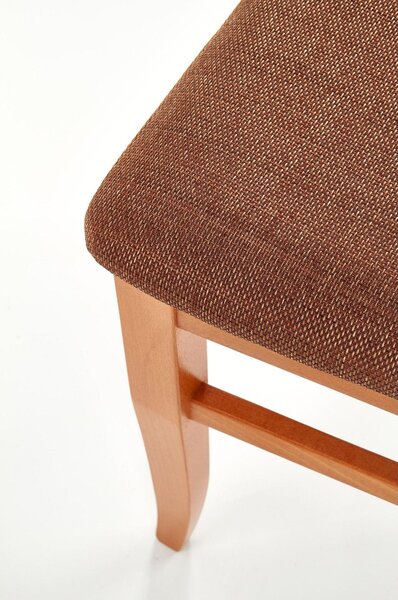 Scaun tapitat Citrone, maro/arin, stofa clasica/lemn de fag, 44X43X96 CM