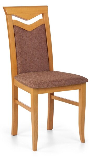 Scaun tapitat Citrone, maro/arin, stofa clasica/lemn de fag, 44X43X96 CM