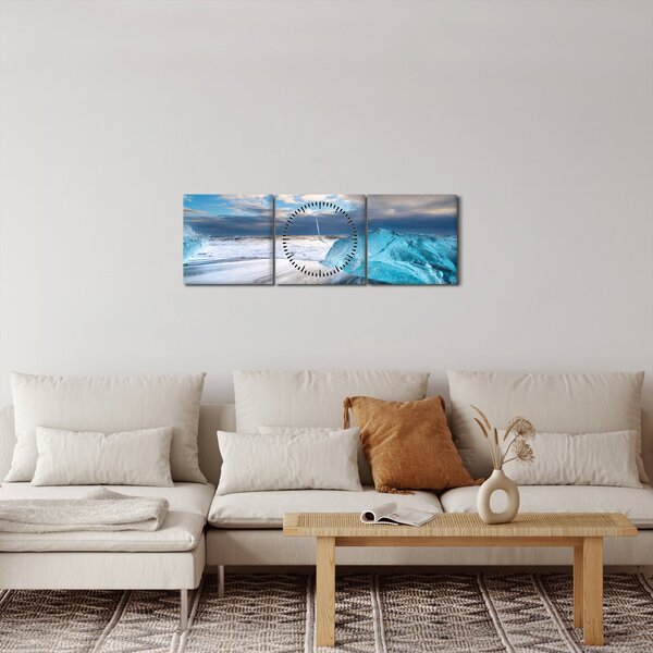 Tablou - Plaja Diamond Beach (cu ceas) (90x30 cm)