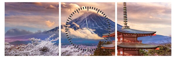 Tablou - Muntele Fuji (cu ceas) (90x30 cm)