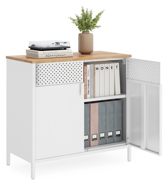 Dulap metalic fiset Songmics Alb 80x40x76 cm
