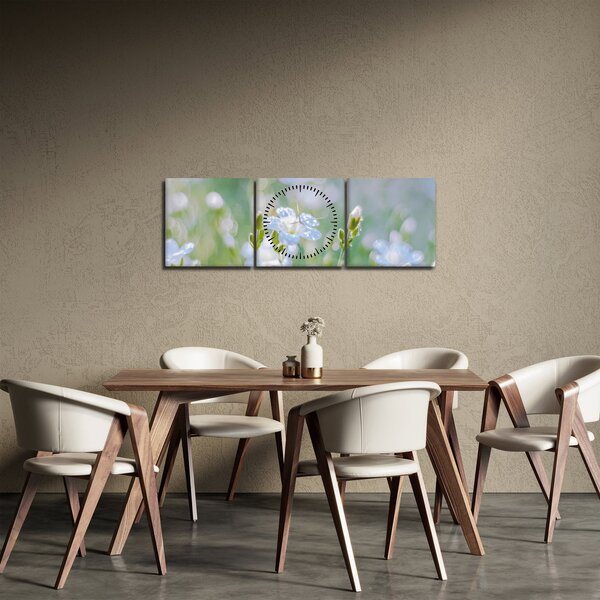 Tablou - Flori delicate (cu ceas) (90x30 cm)