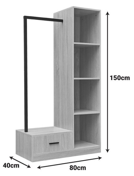 Dulap Erdeco, natural, 80x40x150 cm