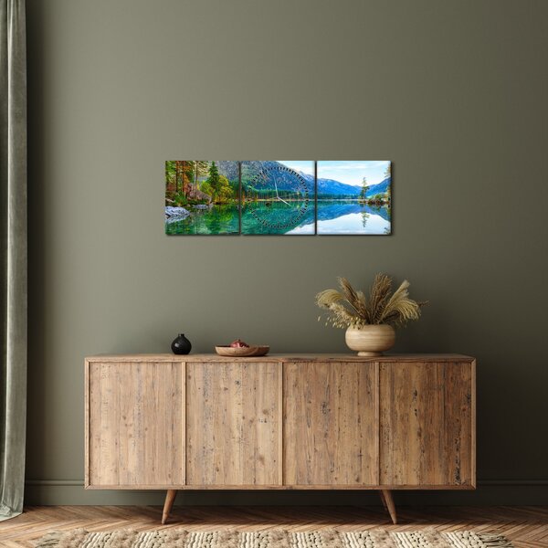 Tablou - Lacul Hintersee (cu ceas) (90x30 cm)