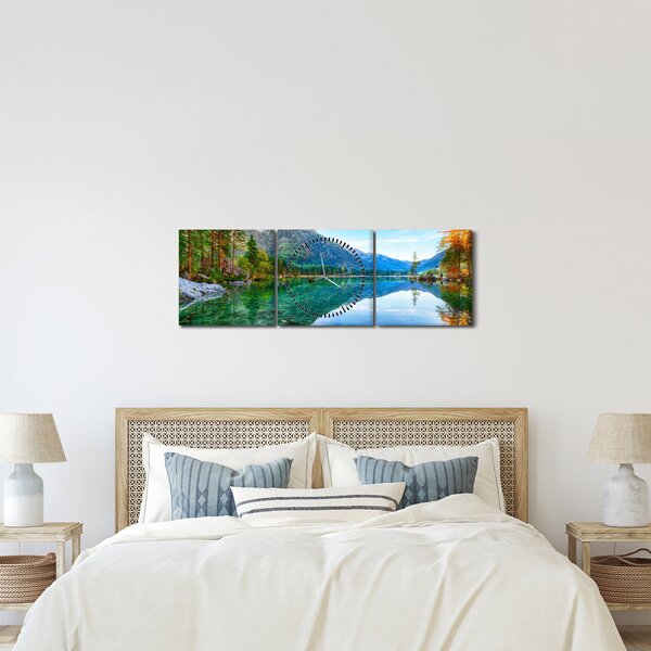 Tablou - Lacul Hintersee (cu ceas) (90x30 cm)