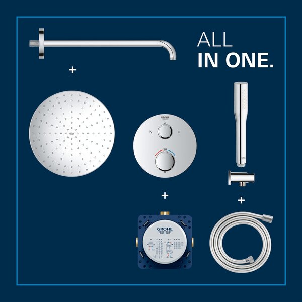 Grohe Vitalio Start set de duș ascuns cu termostat cu duș de ploaie crom 34880000