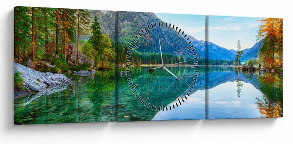 Tablou - Lacul Hintersee (cu ceas) (90x30 cm)