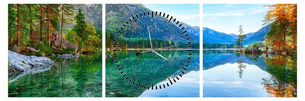 Tablou - Lacul Hintersee (cu ceas) (90x30 cm)