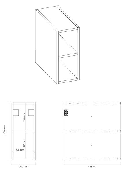 Oltens Vernal dulap 20x45.8x47 cm laterala pe perete grafit 60021400
