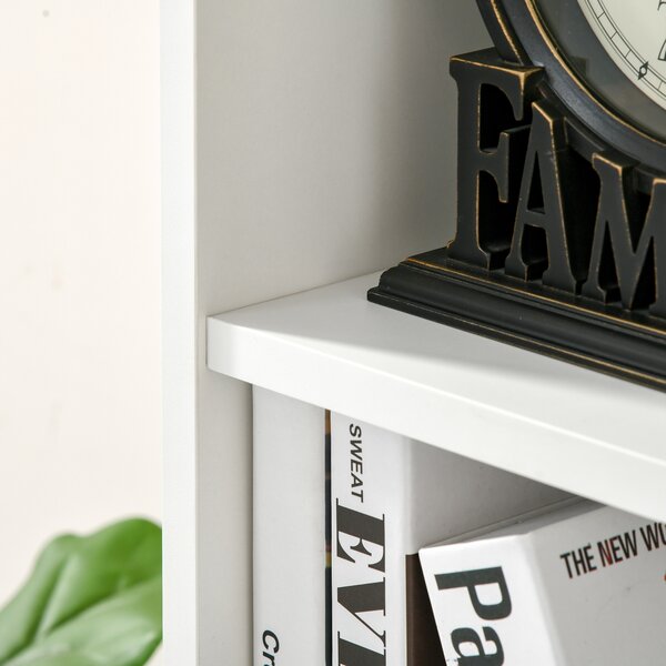 HOMCOM Bibliotecă din Lem Stil Vintage Cubica cu 7 Suporturi Diferite din MDF pentru Casă și Birou, 50x24x106 cm, Alb | Aosom Romania