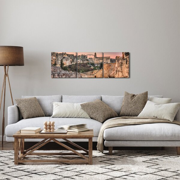 Tablou - Gravina în Puglia, Italia (cu ceas) (90x30 cm)
