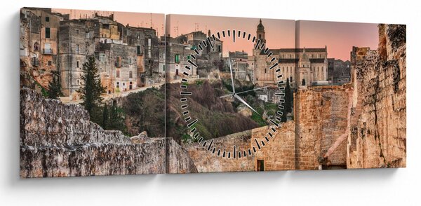 Tablou - Gravina în Puglia, Italia (cu ceas) (90x30 cm)