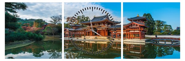 Tablou - Templul Byodo-in, Japonia (cu ceas) (90x30 cm)